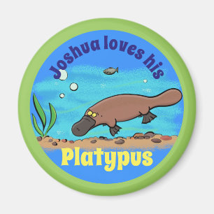 Cute platypus cartoon design magnet