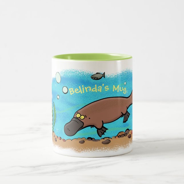 Cute platypus cartoon mug (Center)