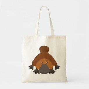 Cute platypus cartoon tote bag