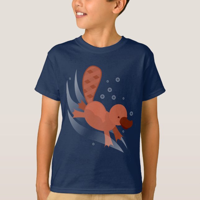 cute Platypus diving T-Shirt (Front)