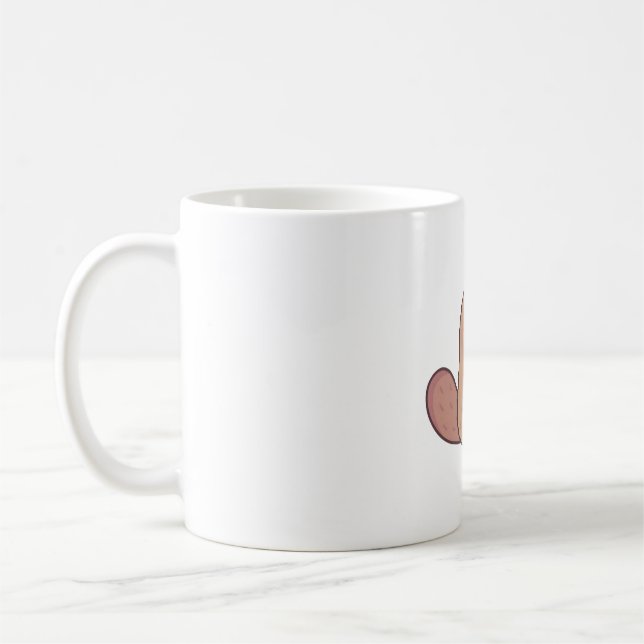 Cute Platypus Loves Drinking Bubble Tea Coffee Mug (Left)