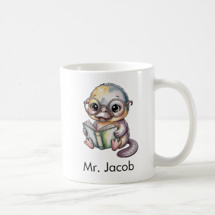 Cute Platypus Reading a Book Custom Coffee Mug