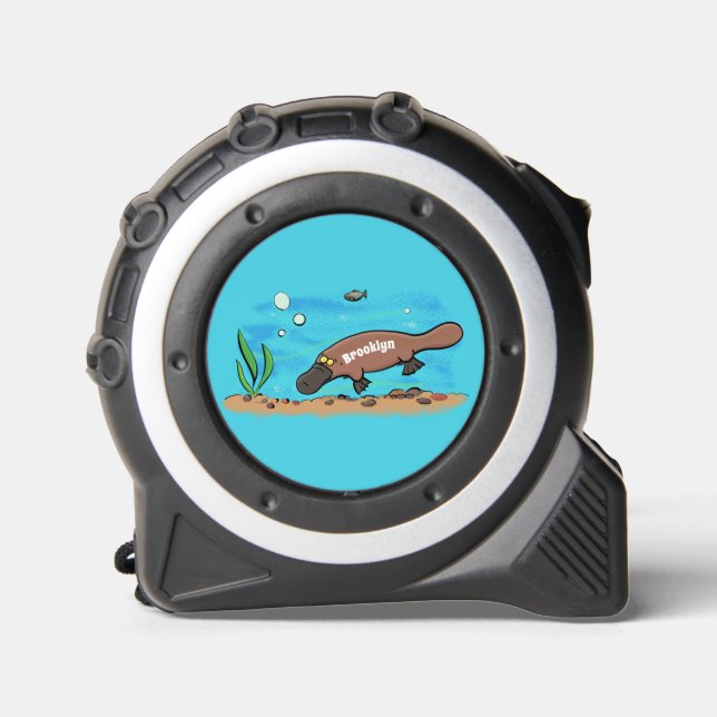 Cute platypus swimming cartoon 1 (Front)
