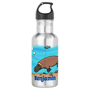 Cute platypus swimming cartoon 532 ml water bottle