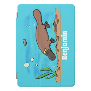 Cute platypus swimming cartoon iPad pro cover