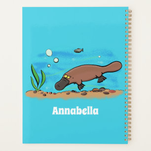 Cute platypus swimming cartoon planner