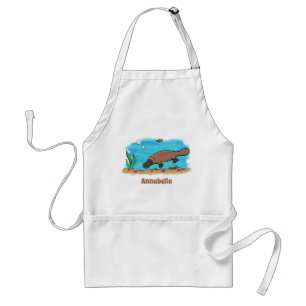 Cute platypus swimming cartoon standard apron