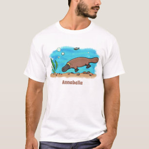Cute platypus swimming cartoon T-Shirt