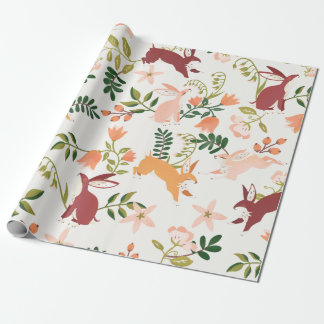 Cute & Playful Bunny Pattern Wrapping Paper