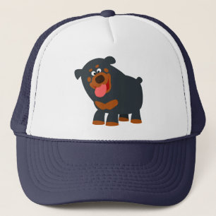 Cute Playful Cartoon Rottweiler Hat