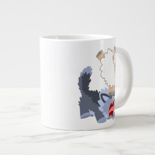 Cute Playful Cartoon Sheep and Wolf Jumbo Mug