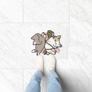 Cute Playful Cats Design – Fun Paws and Play Art Doormat