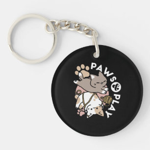 Cute Playful Cats Design – Fun Paws and Play Art Key Ring