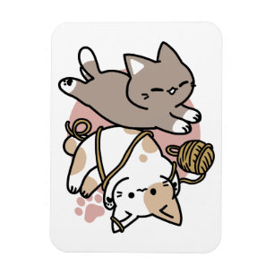 Cute Playful Cats Design – Fun Paws and Play Art Magnet