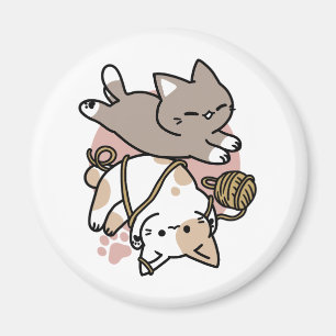 Cute Playful Cats Design – Fun Paws and Play Art Magnet