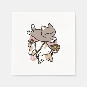 Cute Playful Cats Design – Fun Paws and Play Art Napkin