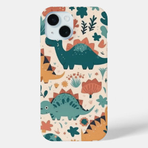 Cute & Playful Dino Land Children's Pattern Phone iPhone 15 Case