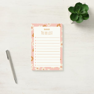 Cute Playful Flowers - Personalized To Do List  Post-it Notes