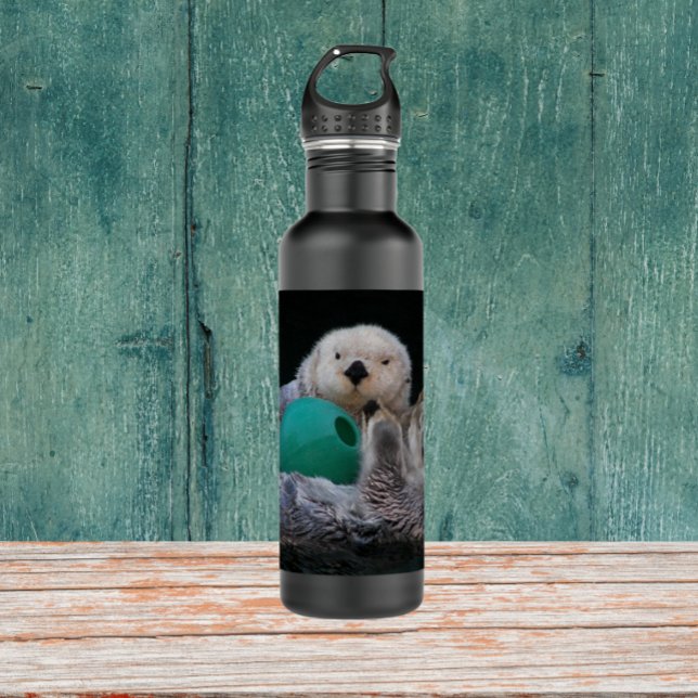 Cute Playful Sea Otters 710 Ml Water Bottle (In Situ)