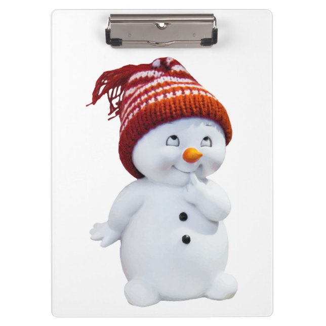 CUTE PLAYFUL SNOWMAN CLIPBOARD (Front)