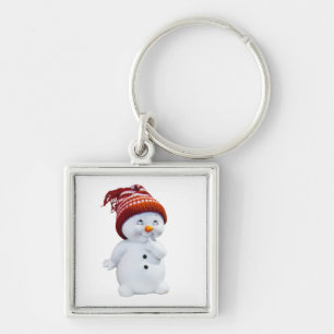 CUTE PLAYFUL SNOWMAN KEY RING