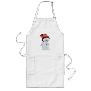 CUTE PLAYFUL SNOWMAN LONG APRON