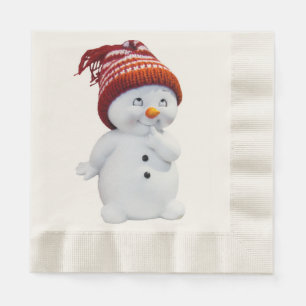 CUTE PLAYFUL SNOWMAN NAPKIN
