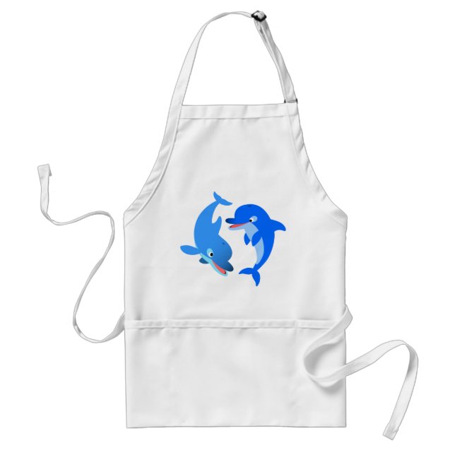Cute Playing Cartoon Dolphins Apron (Front)
