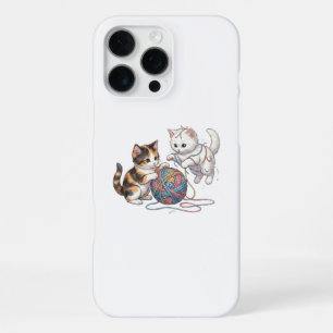 Cute Playing Kittens with Yarn Ball iPhone Case