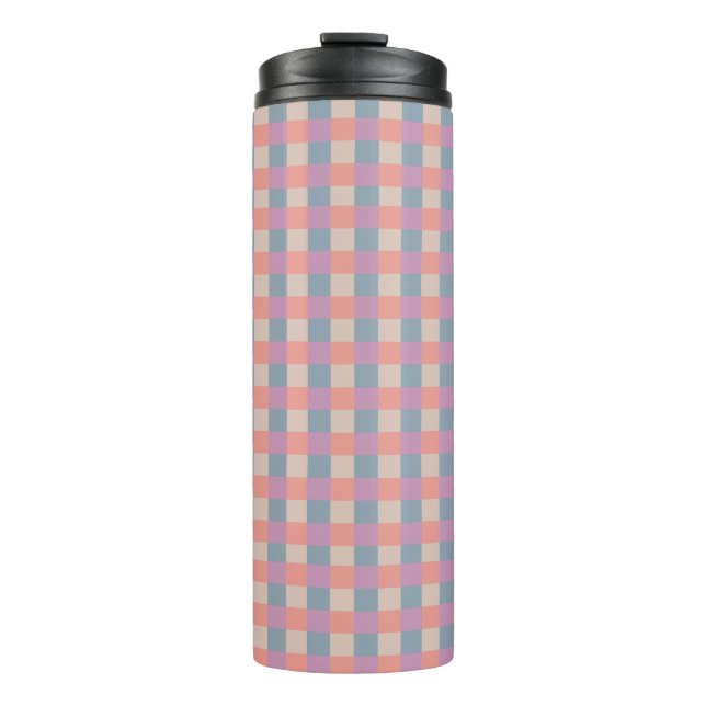Cute Pleasantly Plaid Pattern Thermal Tumbler (Front)