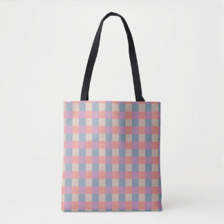 Cute Pleasantly Plaid Pattern Tote Bag