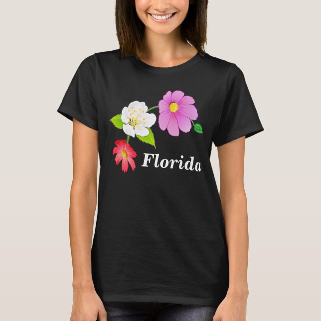 Cute Plus Size T Shirts Pretty Exotic Flowers (Front)