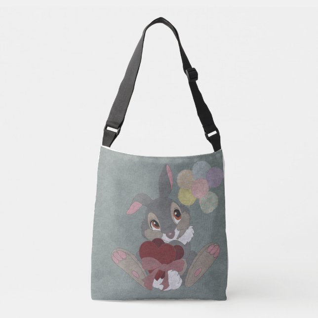  cute, plush bunny with a valentine and a basket c crossbody bag (Front)
