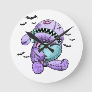 Cute Plush Pastel Gothic Love Wall Clock Decor