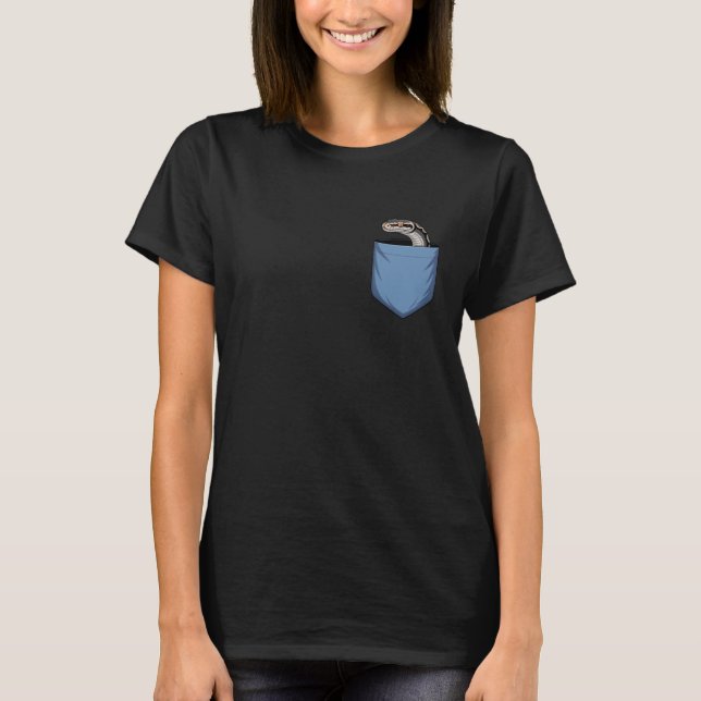Cute Pocket Ball Python Snake Lovers Herpetology T-Shirt (Front)