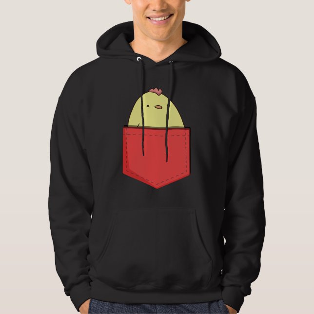 Cute Pocket Chicken   Chicken In Pocket For Kids Hoodie (Front)