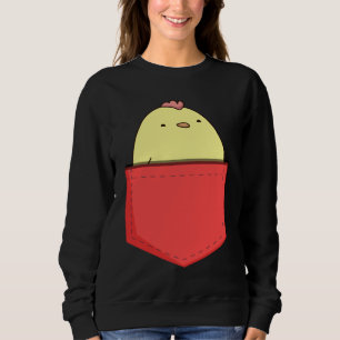 Cute Pocket Chicken   Chicken In Pocket For Kids Sweatshirt