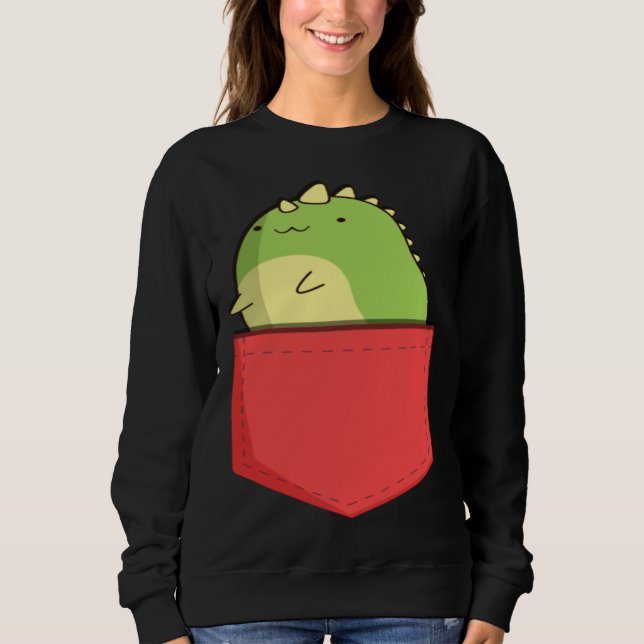 Cute Pocket Dino  Prehistoric Rex Dino In Pocket K Sweatshirt (Front)