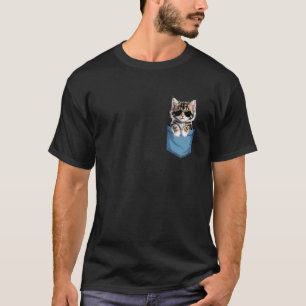 Cute Pocket Norwegian Forest Cat Lover Cat Mum T-Shirt