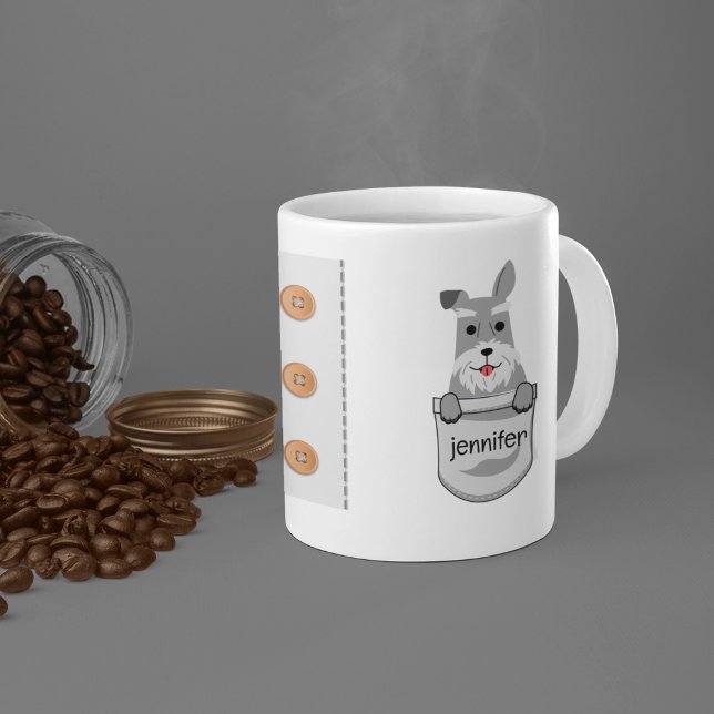 Cute Pocket Puppy Miniature Schnauzer Add Ur Name Coffee Mug (Creator Uploaded)