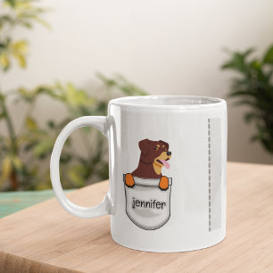 Cute Pocket Puppy Rottweilers Add Ur Name  Coffee Mug