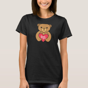 Cute Pocket Teddy Bear Hugging Heart - 2020 Valent T-Shirt