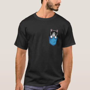 Cute Pocket Tuxedo Cat Lover Cat Mum T-Shirt