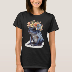 Cute Poison Dart Frog Flower Crown Amphibian T-Shirt