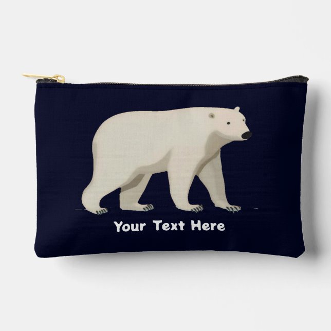 Cute Polar Bear and Northern Lights Accessory Pouch (Front)