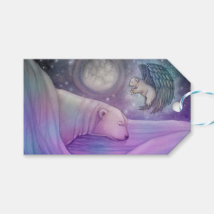 Cute Polar Bear Angel Christmas Gift Tags