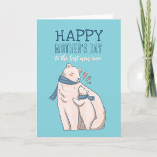 Cute Polar Bear Animal Cartoon Happy Mother's Day Card