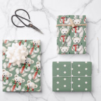 Cute Polar Bear Animal Watercolor Green