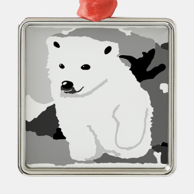 Cute Polar bear art gifts and accessories Metal Ornament (Front)