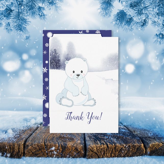 Cute Polar Bear Baby Shower Thank You Card (Creator Uploaded)